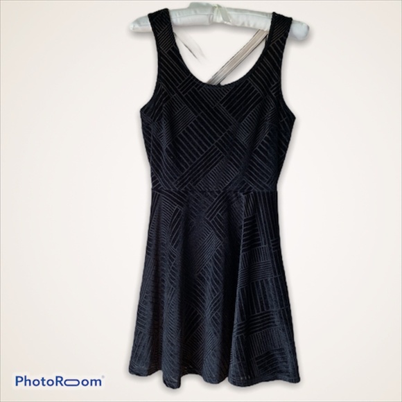 Candie's Skater Dress Black Velvet Velour Small - Picture 1 of 6
